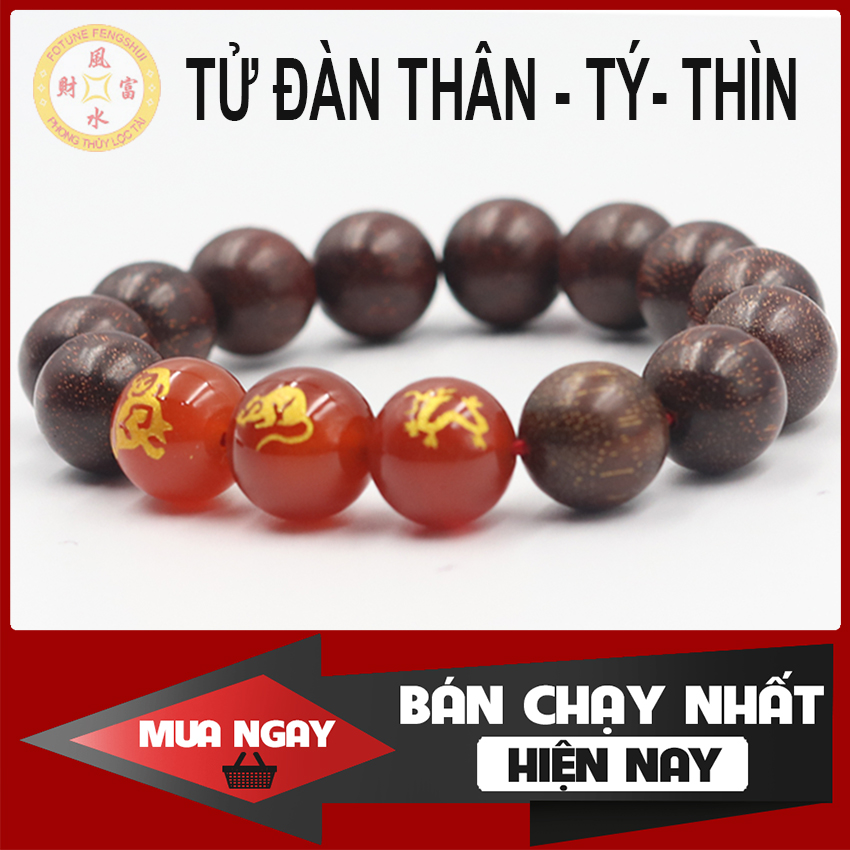 Vòng tay Tam hợp Tử đàn Thân - Tý - Thìn