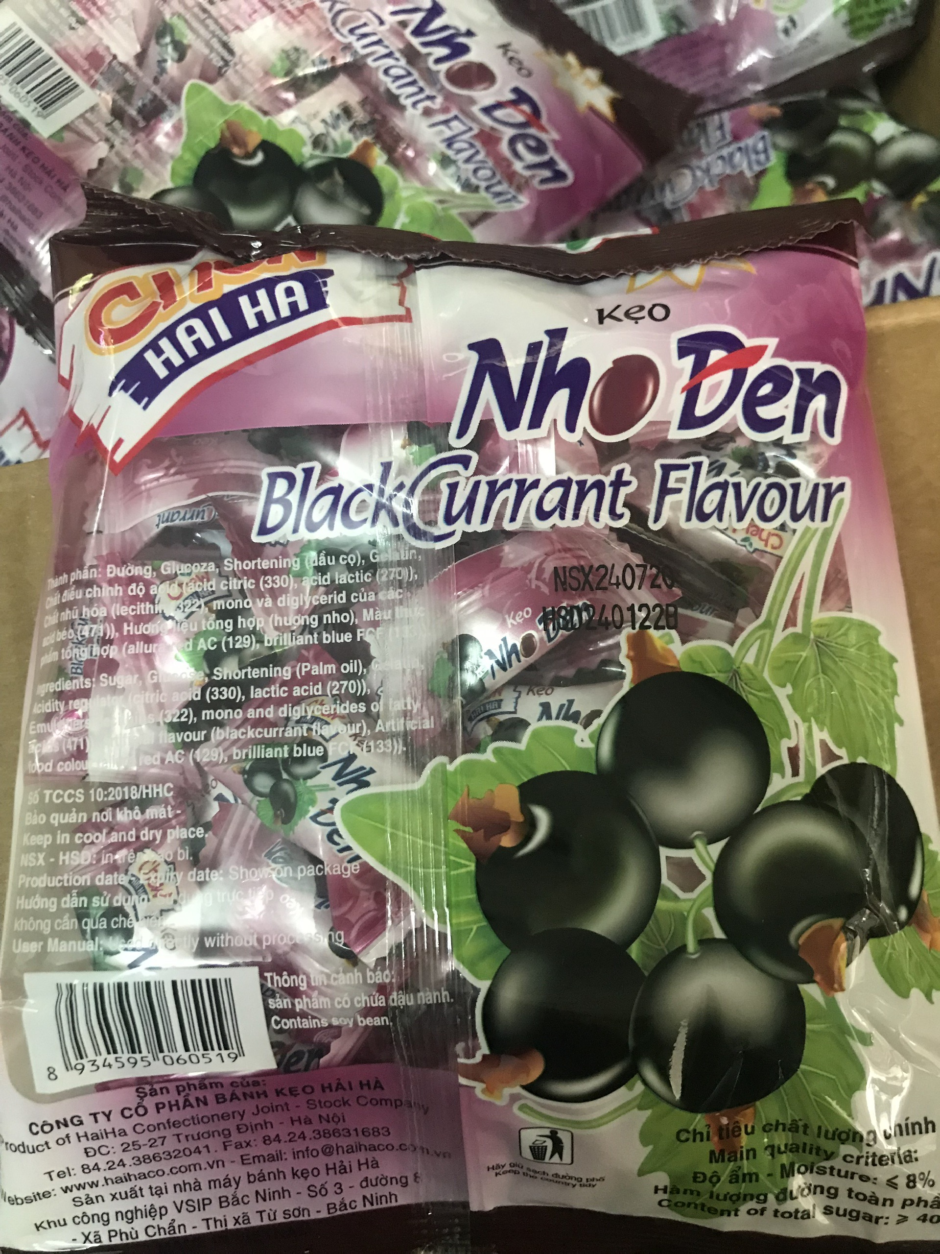 [HCM]Set 2 Gói Kẹo Nho Đen Chew Hải Hà -105g