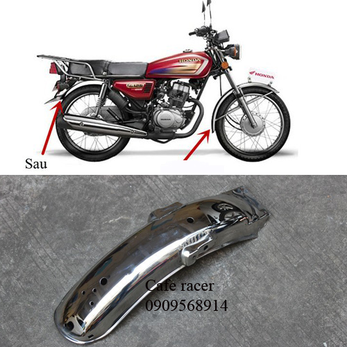 Chắn bùn sau CG125 Win 67 GD110 YB125 Honda inox hàng đẹp cao cấp
