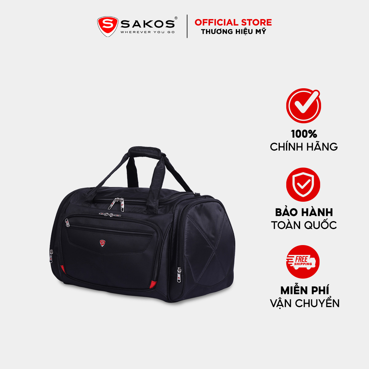 Túi du lịch SAKOS TRAVELLER - Thiết kế hiện đại, Đa tiện ích – Chuẩn tính năng