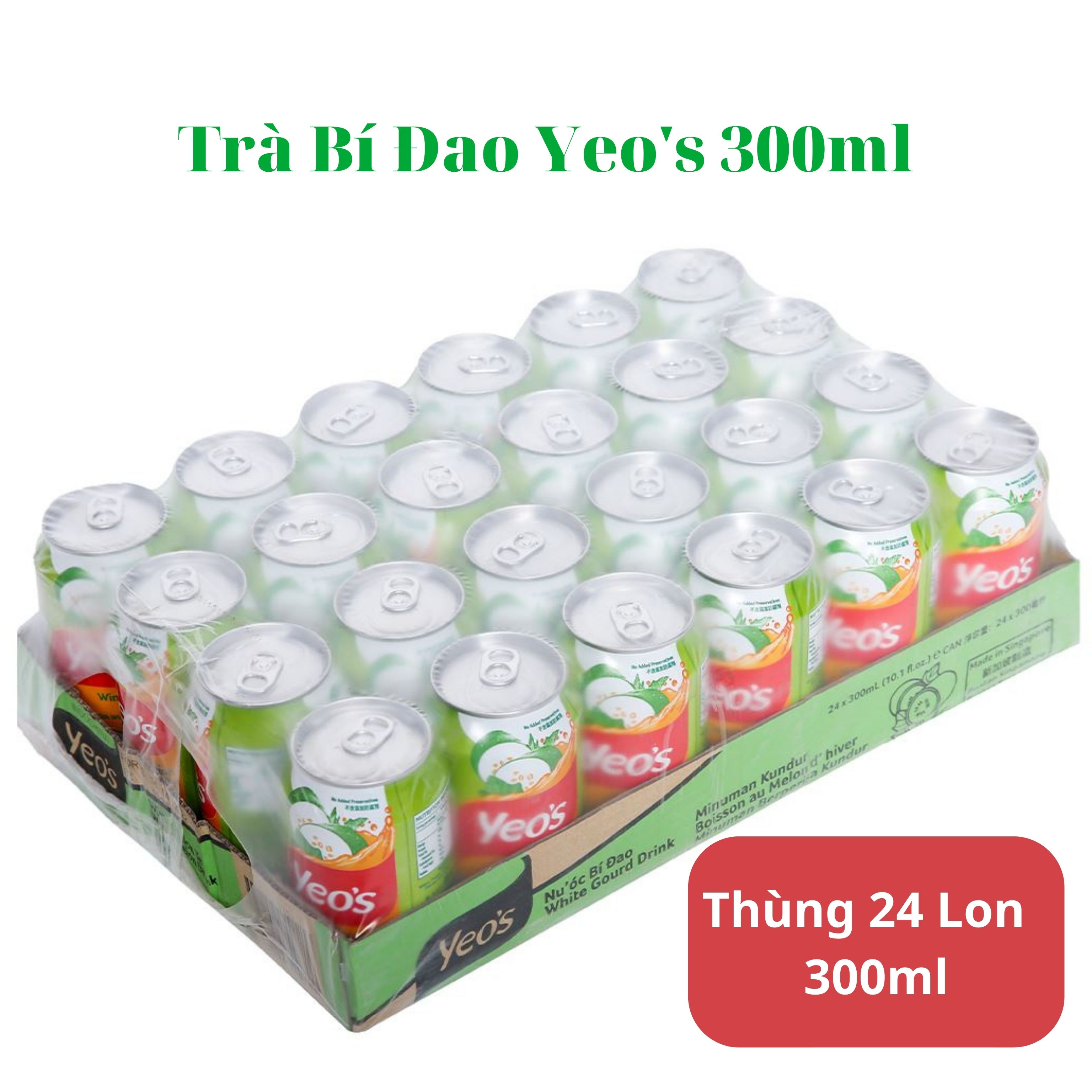 Thùng 24 Lon Trà Bí Đao, Trà Hoa Cúc Yeo's 300ml