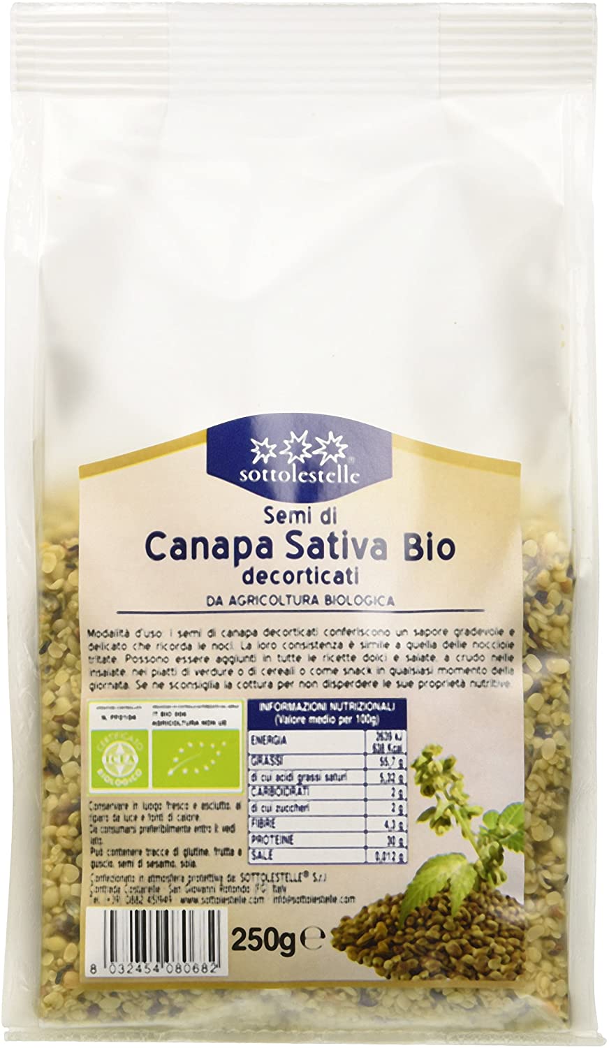 Hạt gai dầu hữu cơ tách vỏ 250gr - Sotto