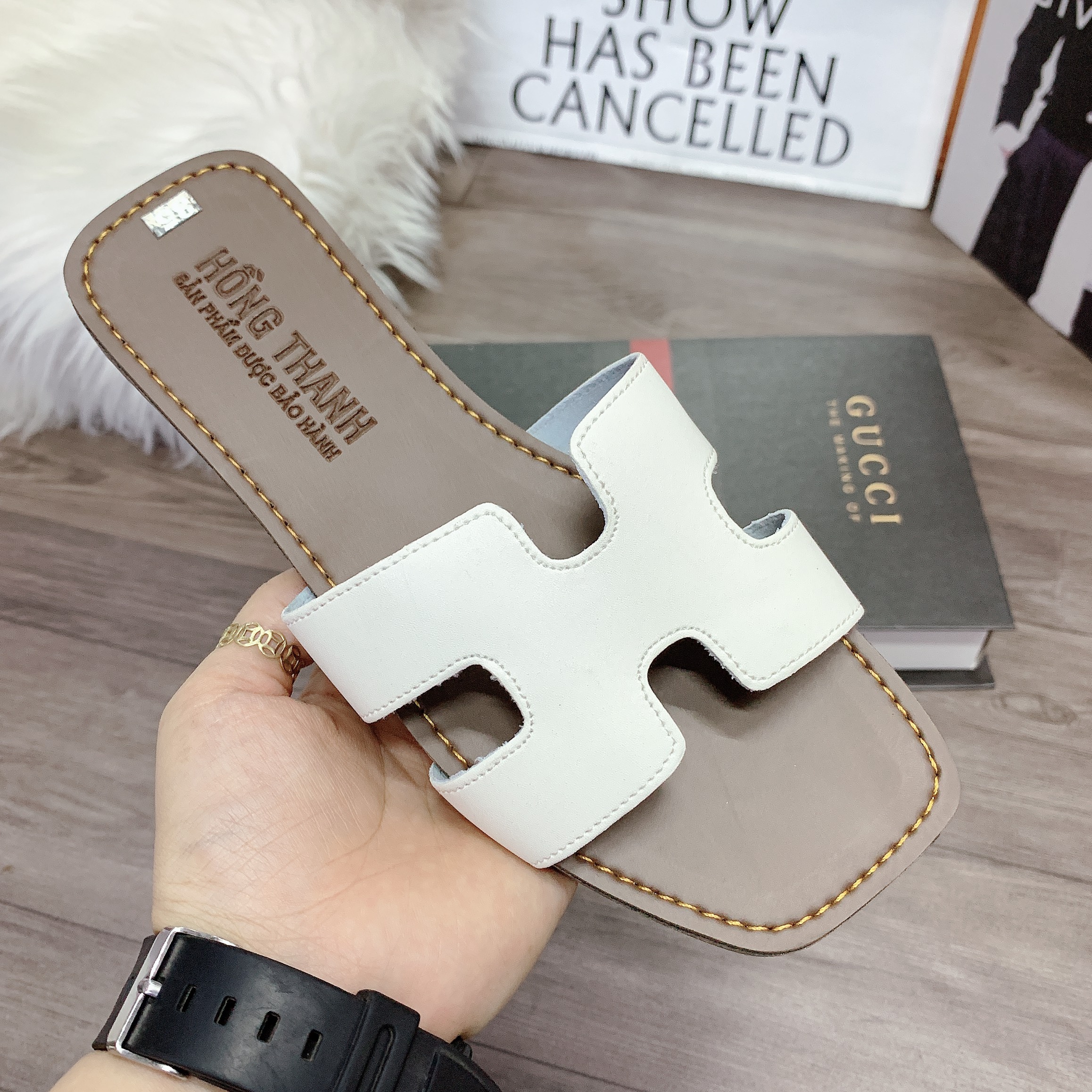 [FREESHIP] DÉP CHỮ H, DÉP DA NỮ QUAI NGANG