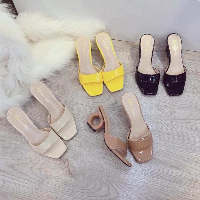 Guốc Nữ 5cm Gót Kiểu Da Trơn Sang Trọng giá rẻ