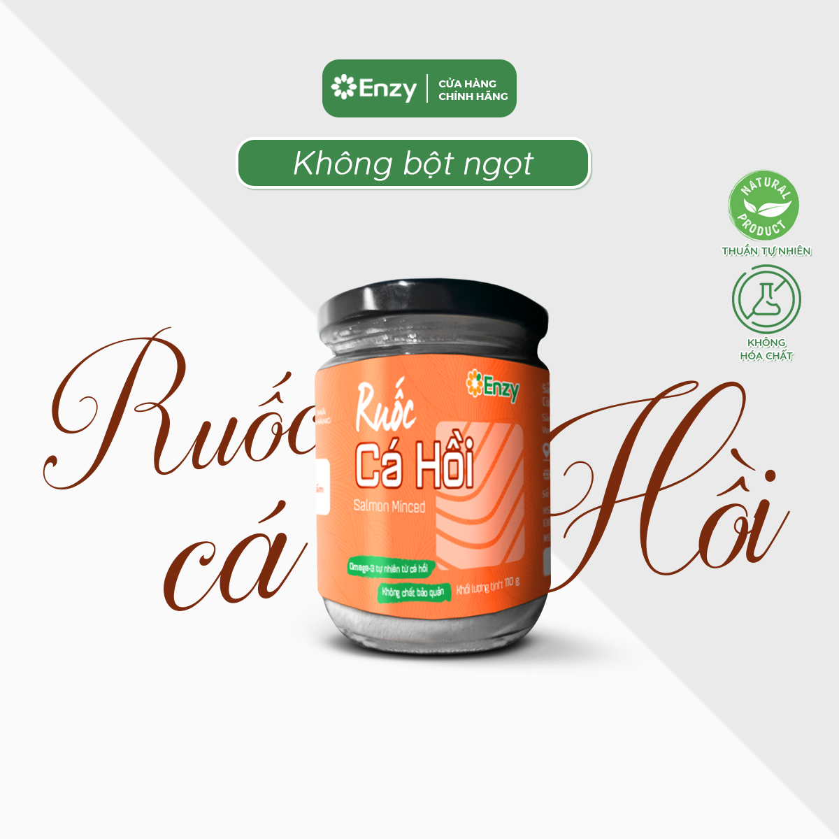 Ruốc Cá Hồi Cho Bé Ăn Dặm Enzy, Lọ 64gr