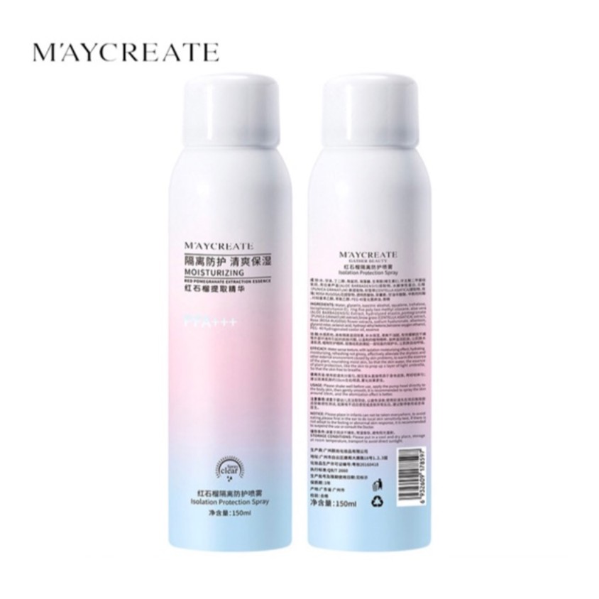 [HCM]Xịt Chống Nắng Trắng Da Maycreate 150ml -Hàng nội địa trung