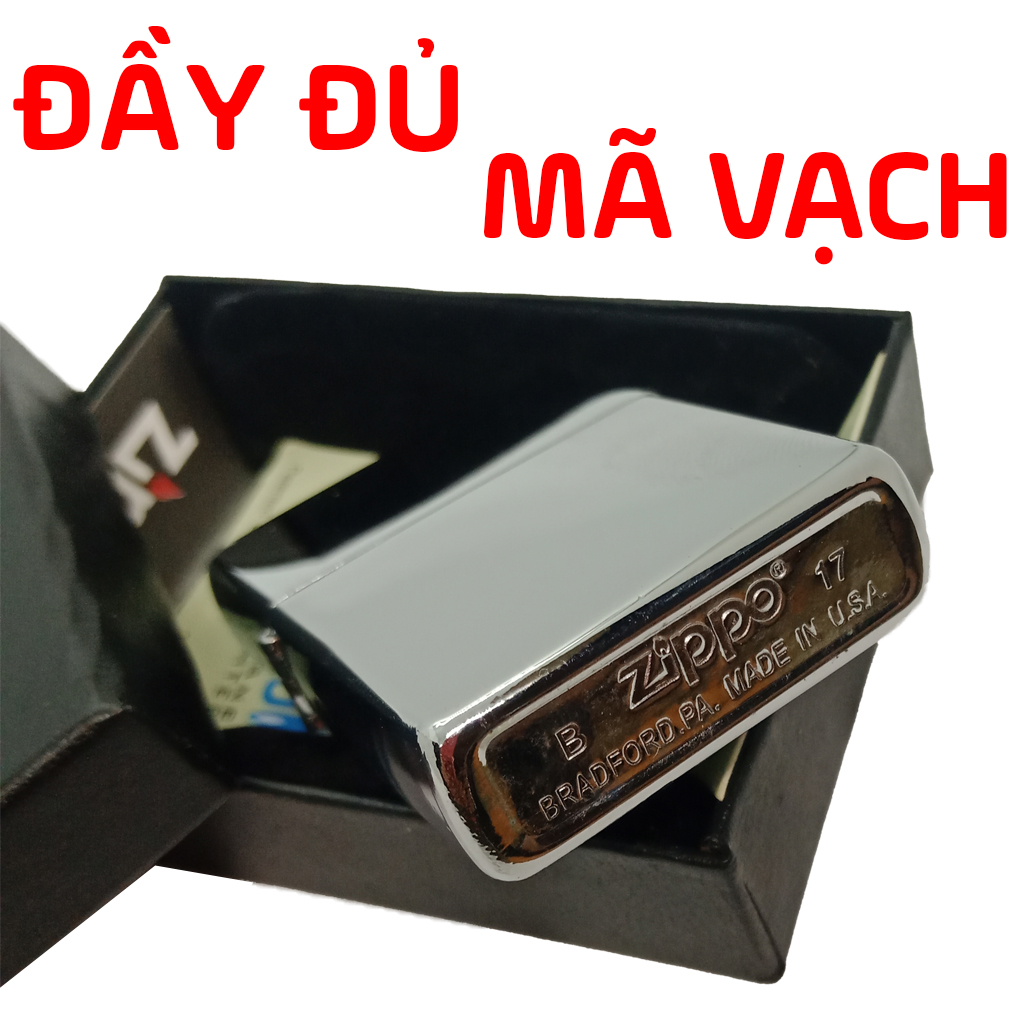 Bật Lửa Zippo Mỹ Bạc Chrome High Polished C-15 chính hãng