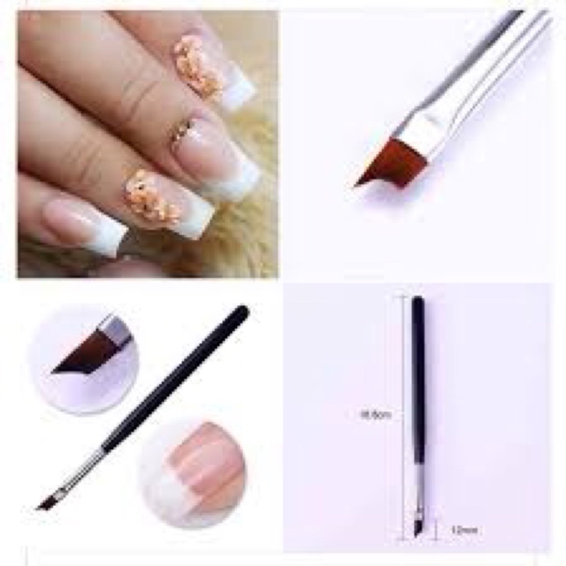 Cọ vẽ fen đầu móng chuyên dụng cán gỗ đen
