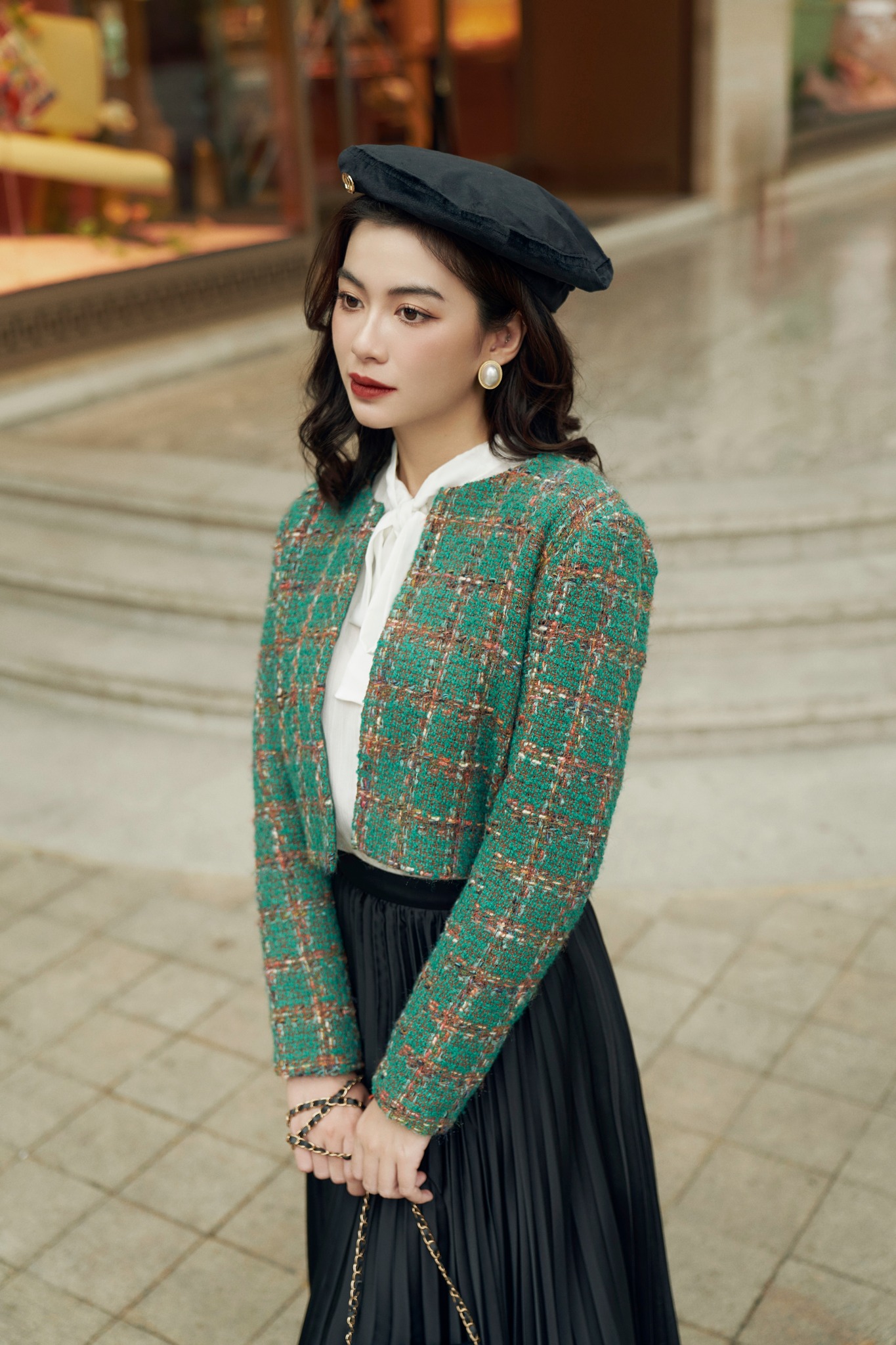 Voucher siêu sale 15% OLV - Áo khoác Hasie Tweed Coat