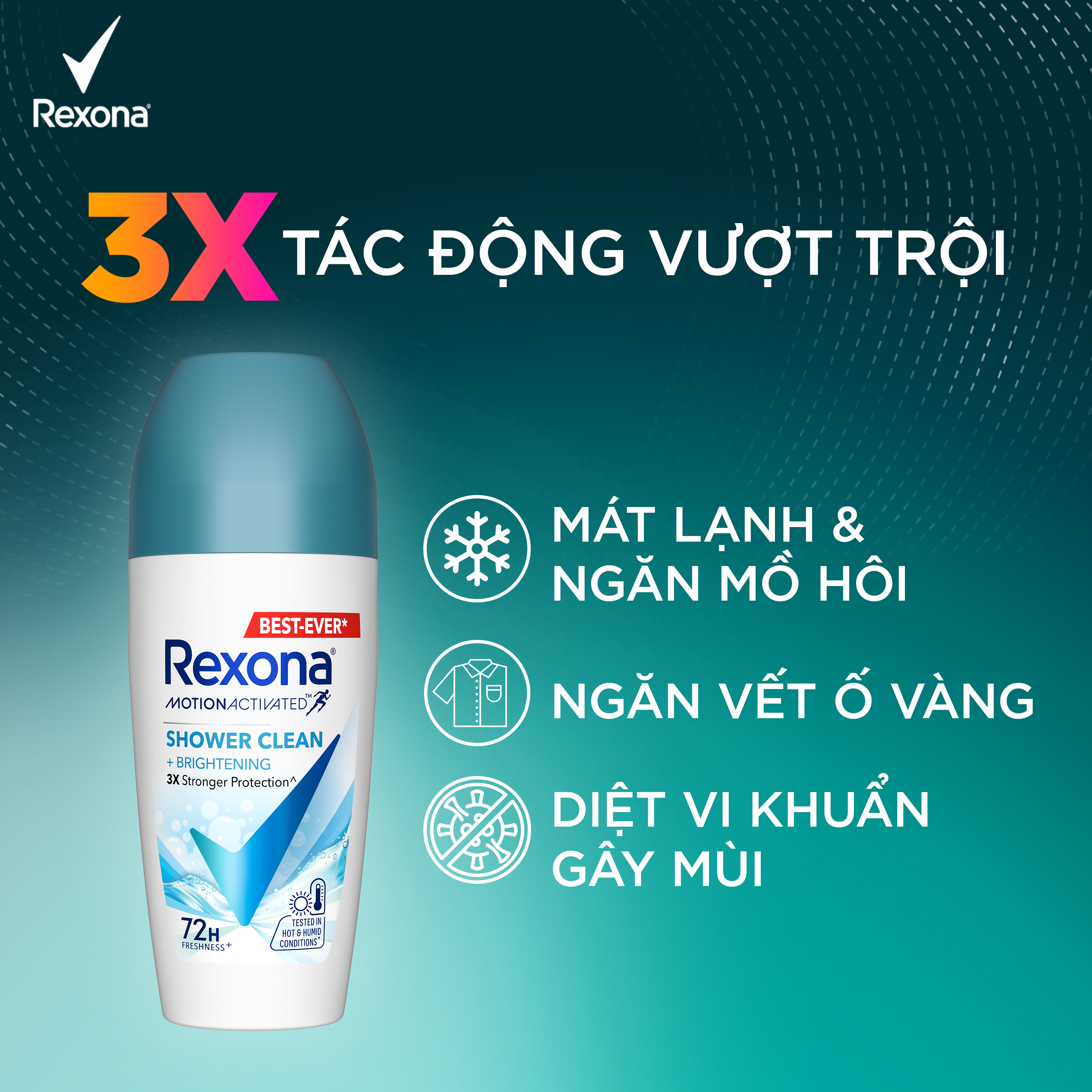 Lăn khử mùi Rexona Women 72H khô thoáng mát lạnh dành cho nữ 45 ml