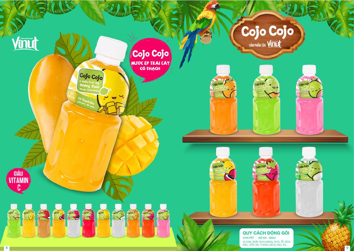 [Lốc 6 ] Nước Ép Trái Cây có thạch dừaTopping Nata de coco 320ml