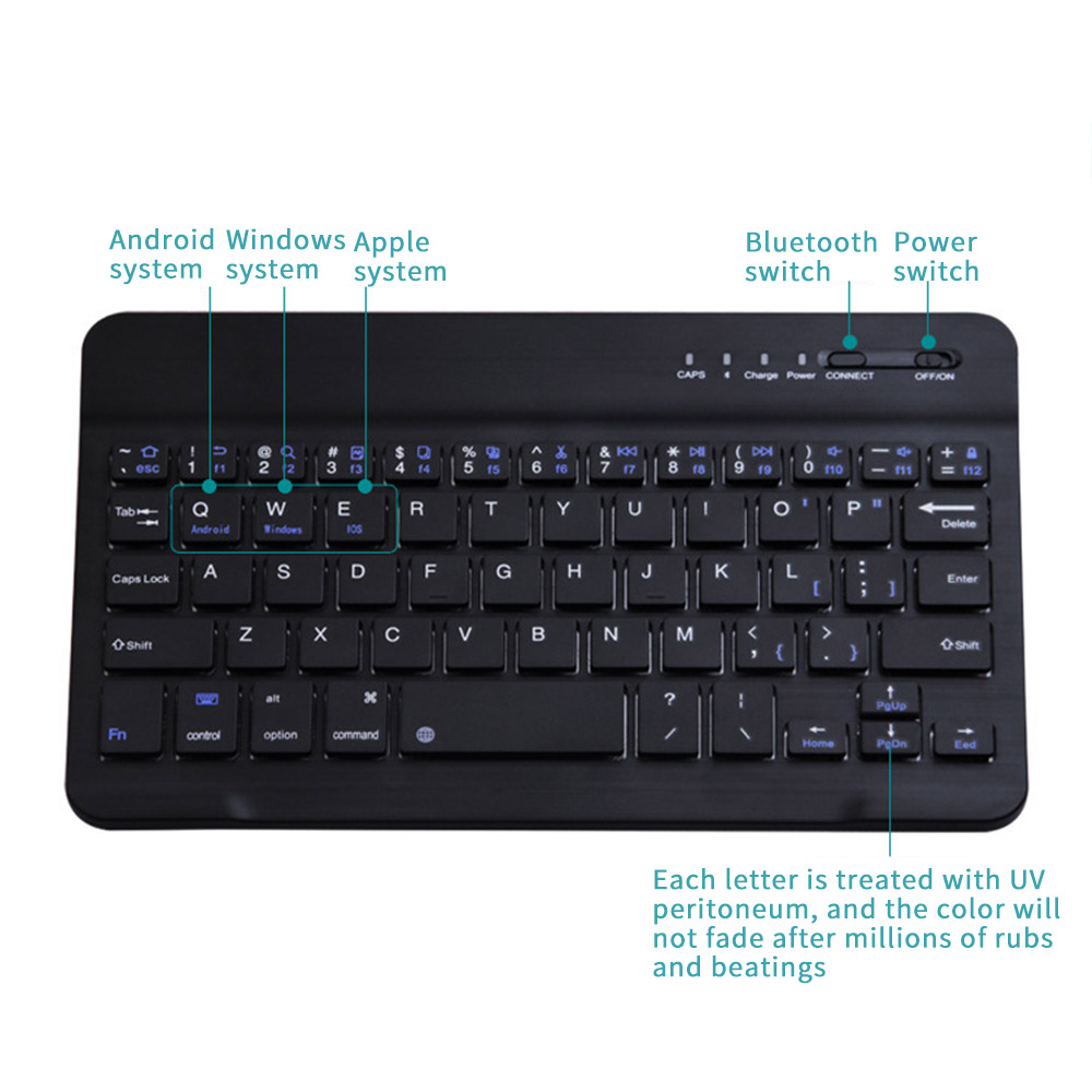 Bàn phím không dây Bluetooth mini với chuột cảm ứng Máy tính bảng Android IOS dành cho chơi game và văn phòng