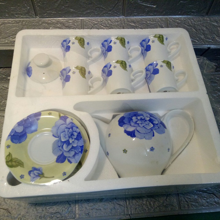 Bộ bình trà sứ chuan kao hoa xanh cao cấp