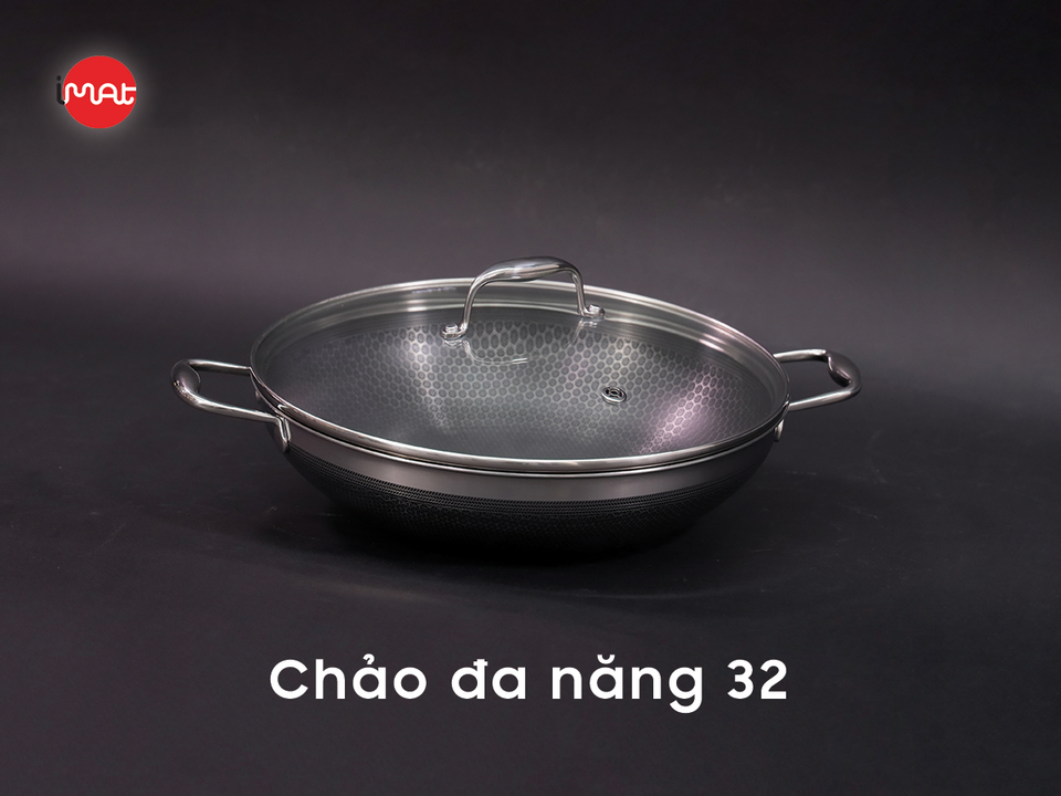 Chảo xào inox đa năng iMat Blackcube