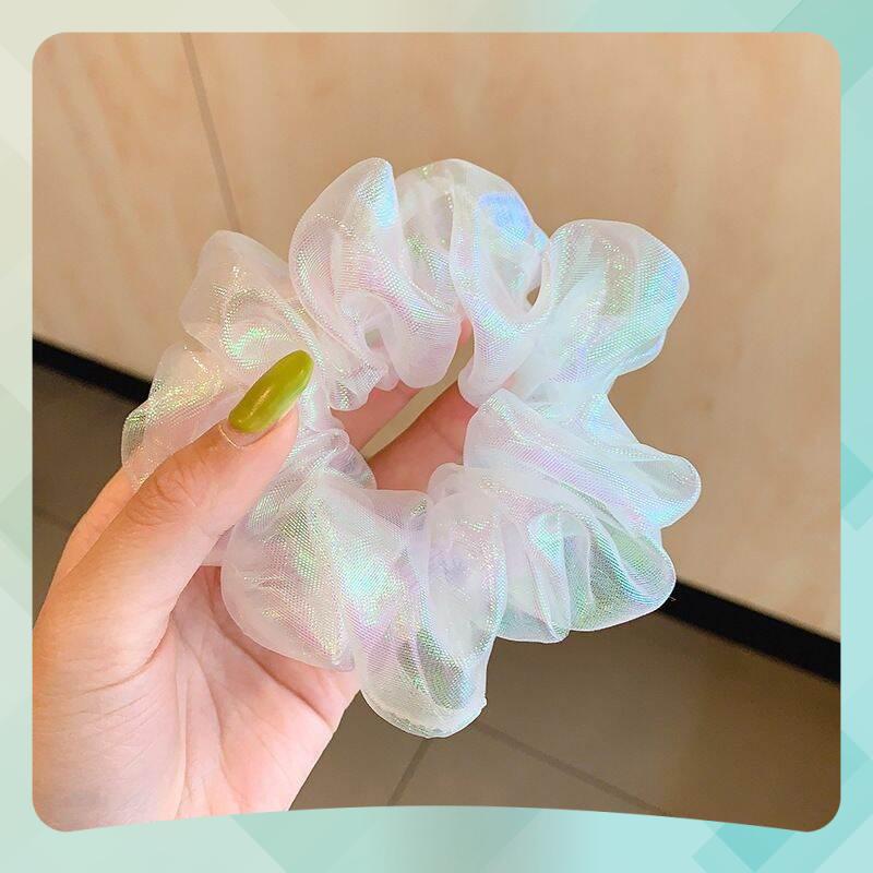 Dây cột tóc, buộc tóc scrunchies phi bóng nhiều màu 3.24