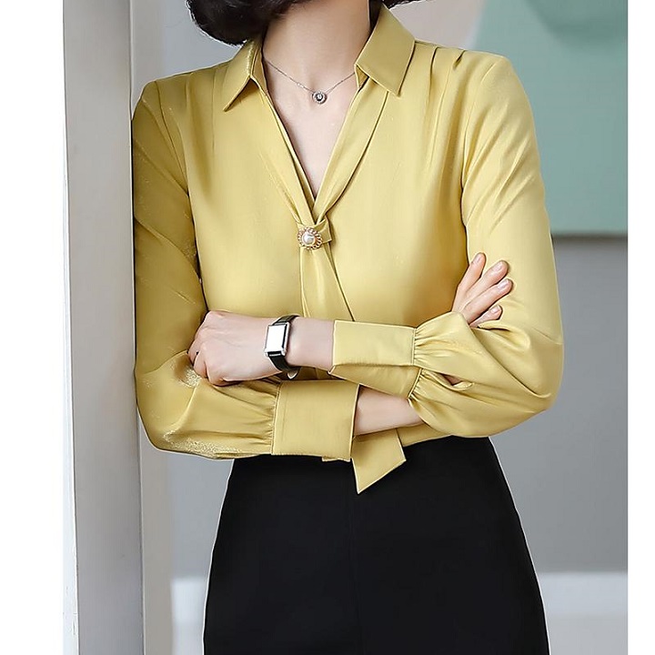 [PN FASHION]ÁO KIỂU NỮ TAY DÀI PHỐI CÀ VẠT- AP071