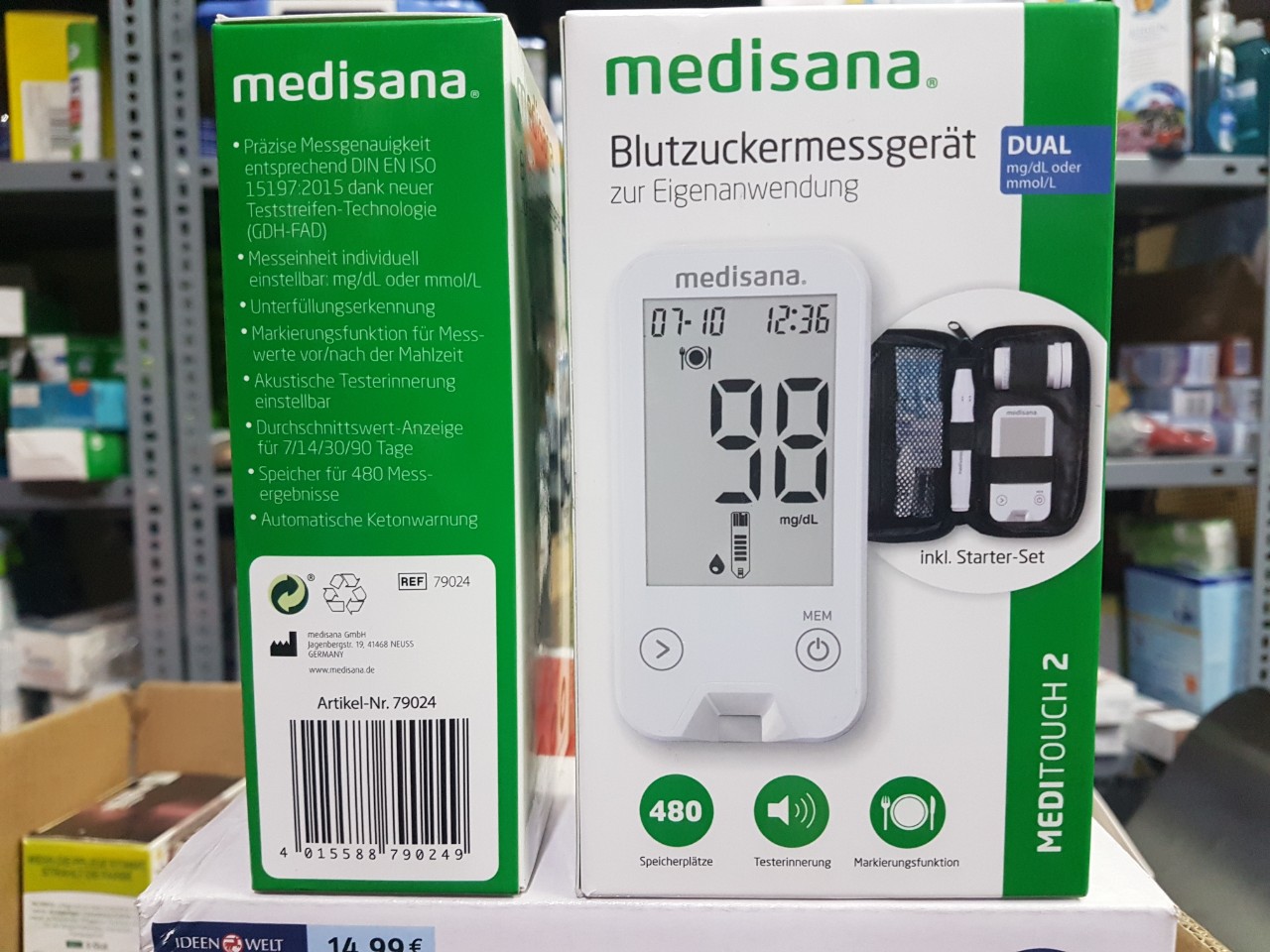 MÁY ĐO ĐƯỜNG HUYẾT MEDISANA MEDITOUCH 2
