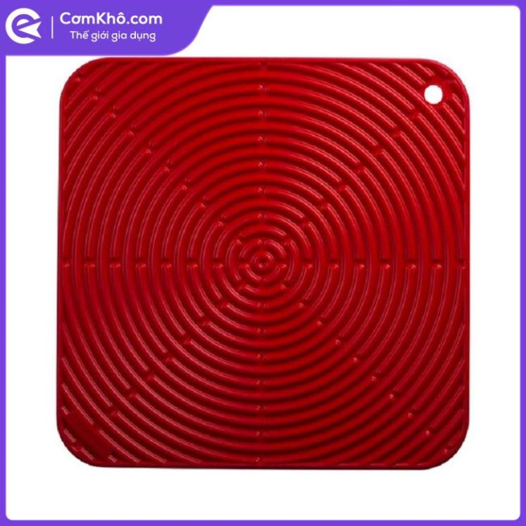 Miếng lót bàn silicone le creuset, hình vuông, màu đỏ - comkho.com