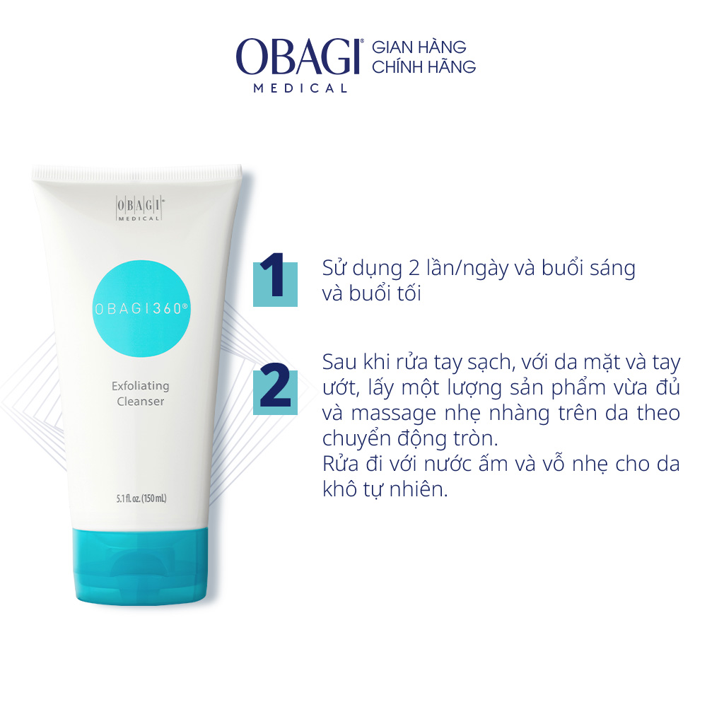 [Date 02/2026] Sữa Rửa Mặt Tẩy Tế Bào Chết Obagi360 Exfoliating 150ml