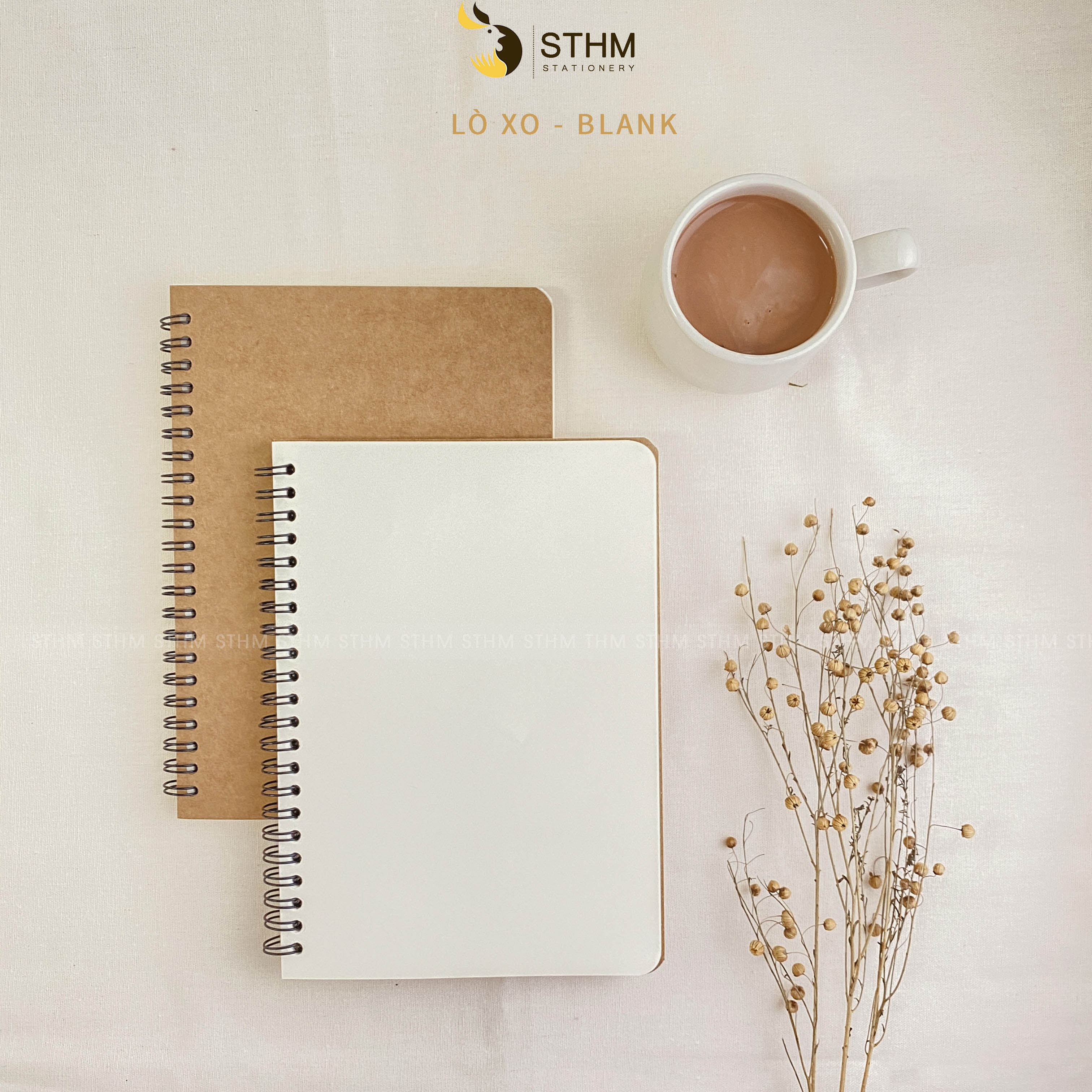 STHM stationery - Basic notebook - 160 trang 80gsm - Bìa kraft Âu