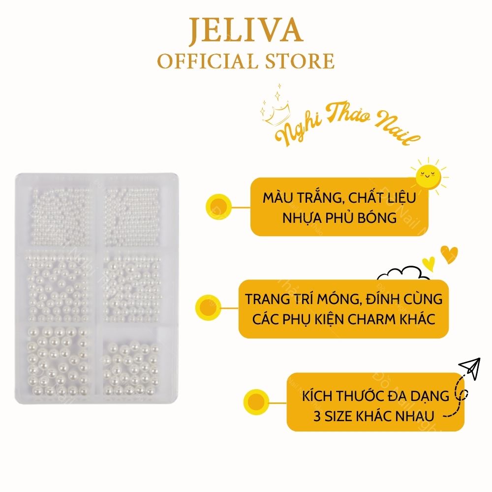 Ngọc trai nhựa nail set trang trí móng