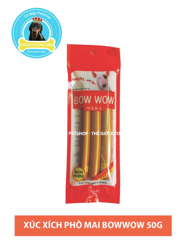 XÚC XÍCH PHÔ MAI BOWWOW 50GR CHO CHÓ