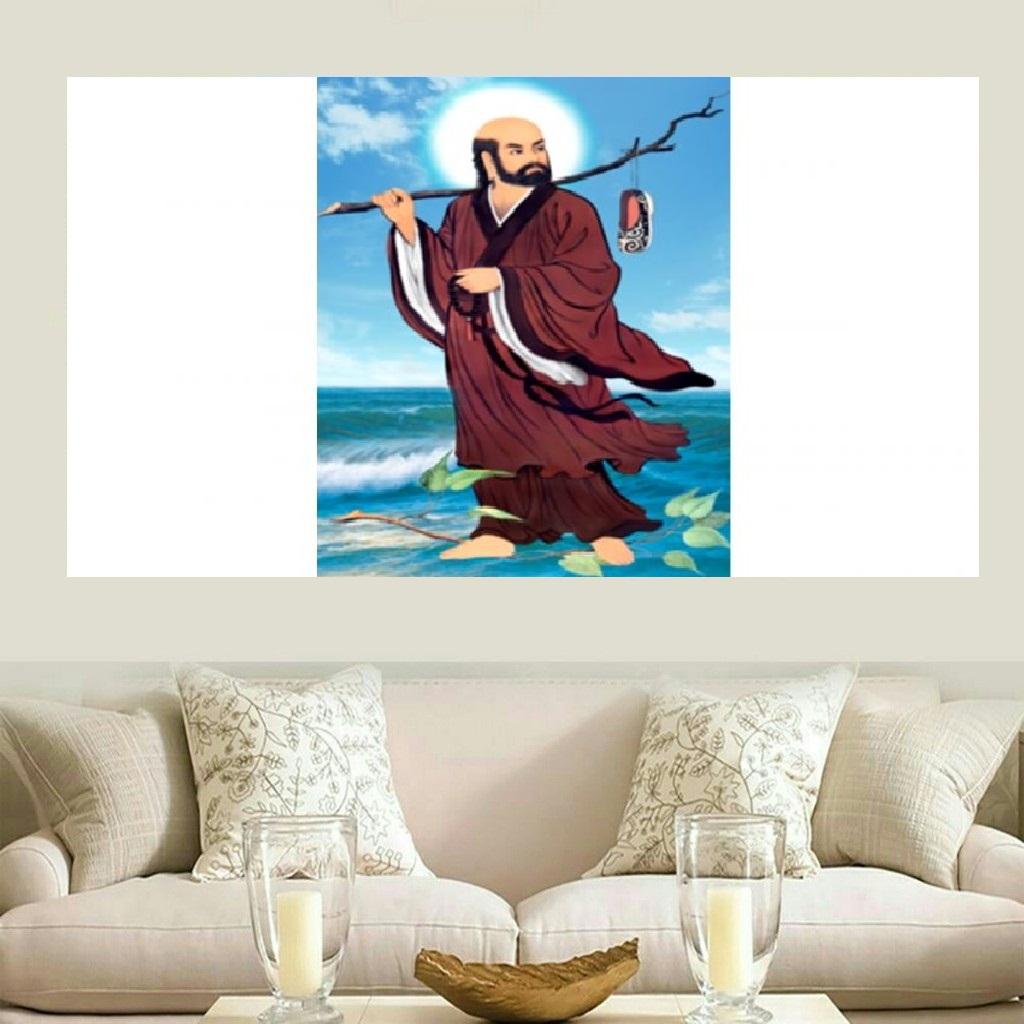 Tranh đính đá mẫu mới Bồ Đề Đạt Ma-KT: 50x75