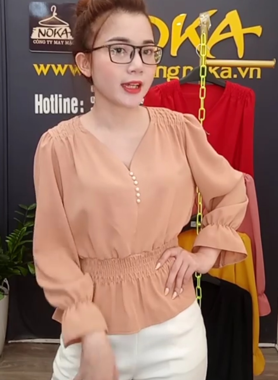 Áó Sơ Mi  Dài Tay Đính Ngọc