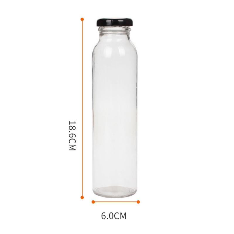 Chai Thuỷ Tinh Tròn Trụ Nắp Thiếc 350ml