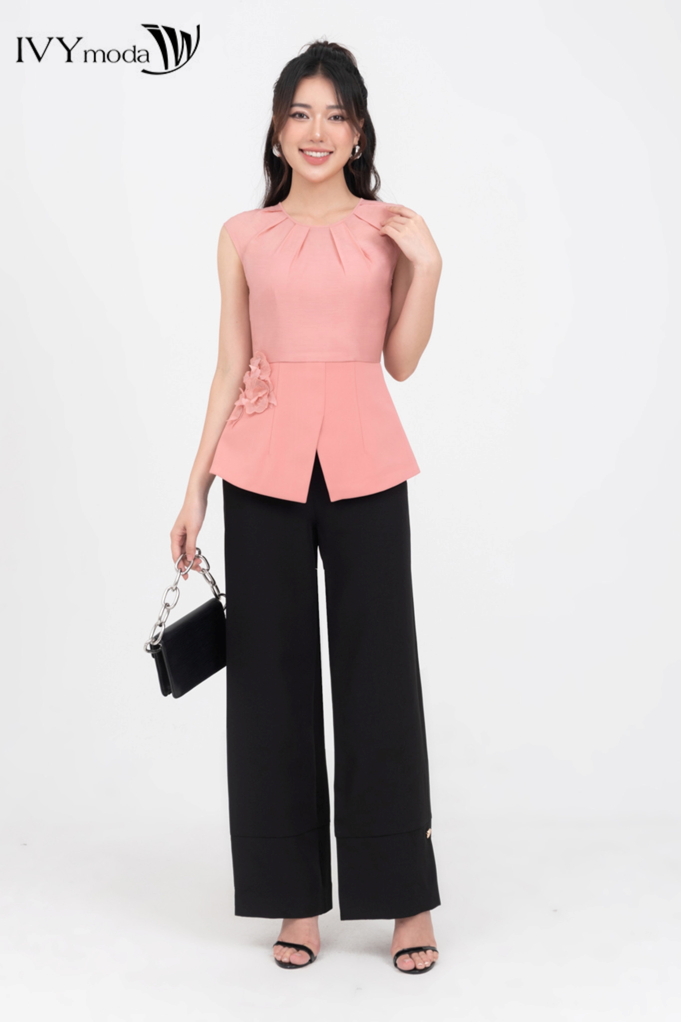 Áo peplum xẻ tà IVY moda MS 16M8284