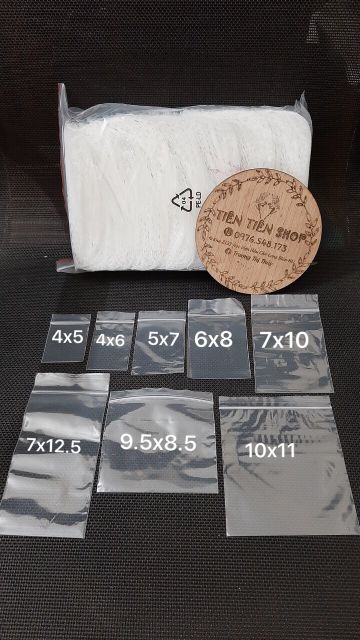 100 gam túi zip chỉ trắng chọn size