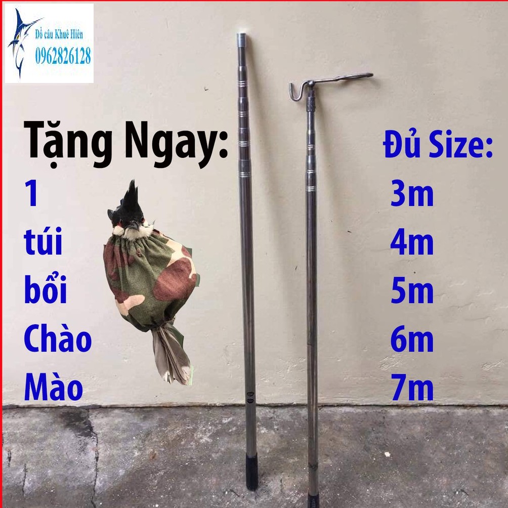 Sào bẫy Chim, Sào rút Inox đa năng 3m 5m 6m 7m SAO-CHIM  (cam kết đổi trả trong 2 tuần đầu)