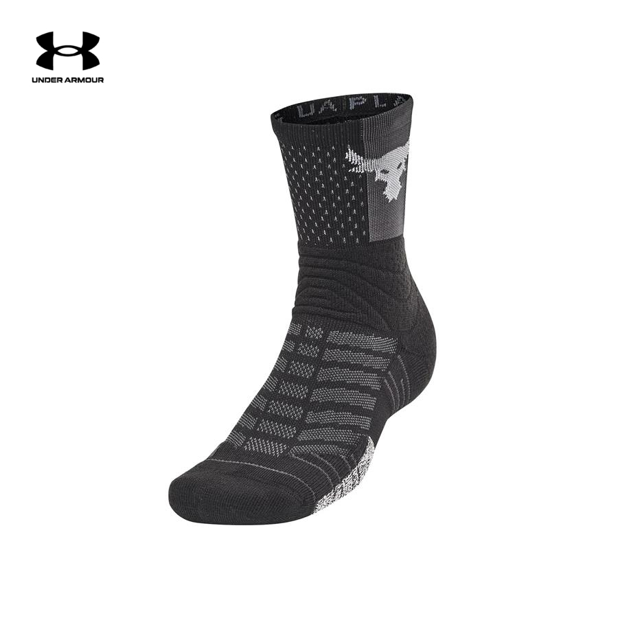 Under armour vớ thể thao unise.x project rock training mid u black/pitch gray/jet gray 1362566 uaac