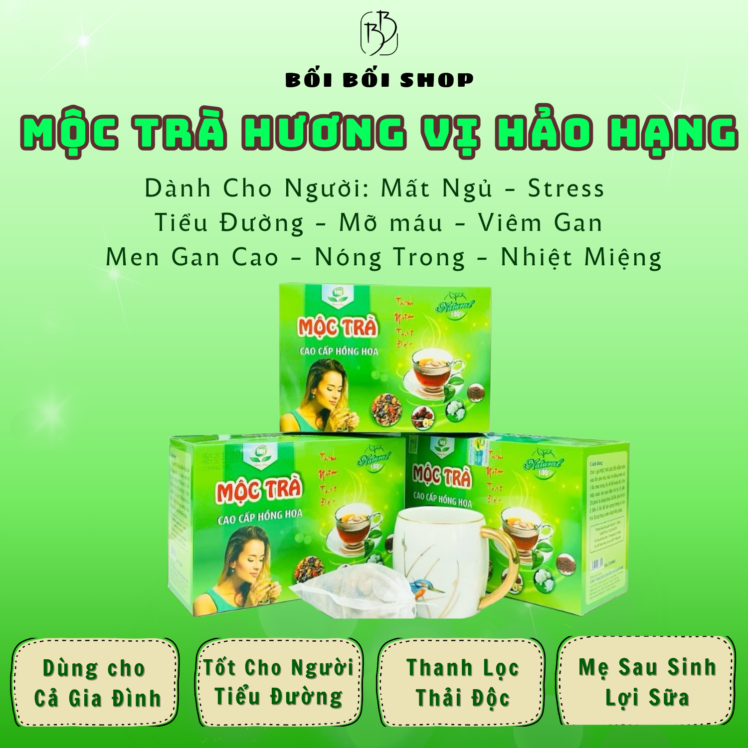 Mộc trà cao cấp Hồng Hoa