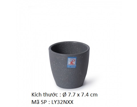 50 Ly Nhựa Melamine Lùn Nhám Xám- LY32NX