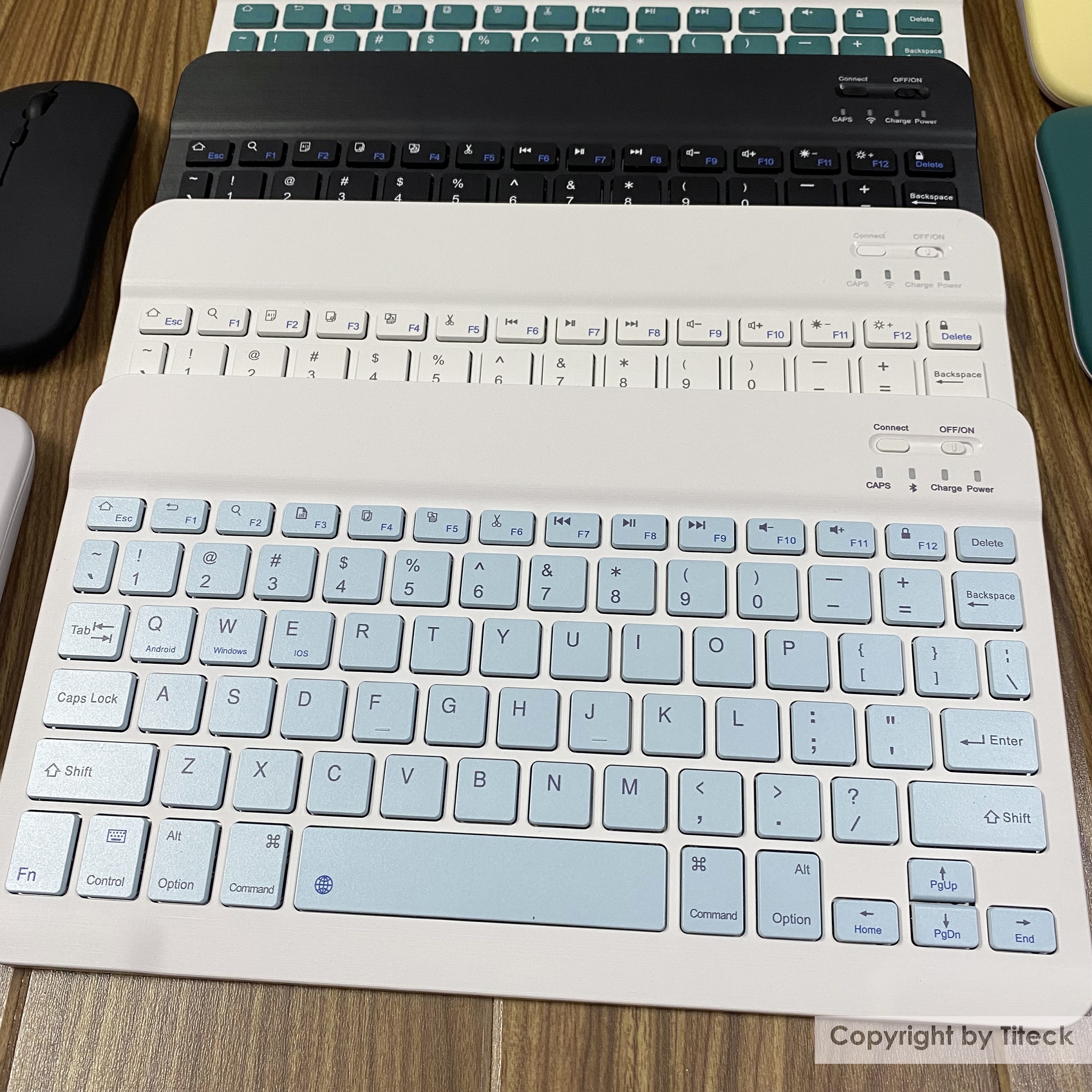 Bộ bàn phím bluetooth và chuột không dây 2 chế độ sạc điện kết nối điện thoại, máy tính bảng, laptop nhiều màu