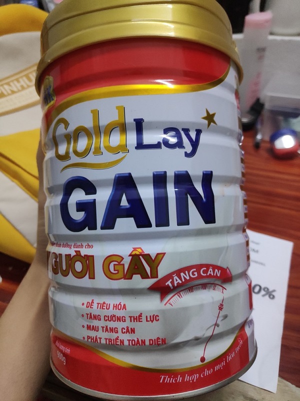 Sữa bột Goldlay Gain dinh dưỡng cho người gầy mau tăng cân lon 900g