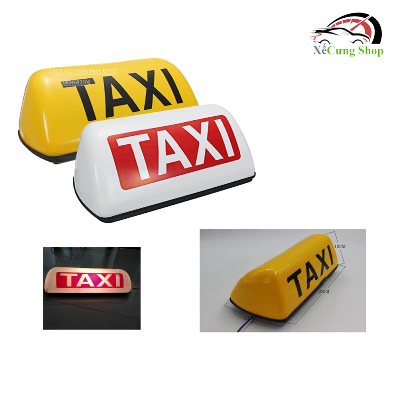 mào taxi - có đèn - đế nam châm (màu vàng)