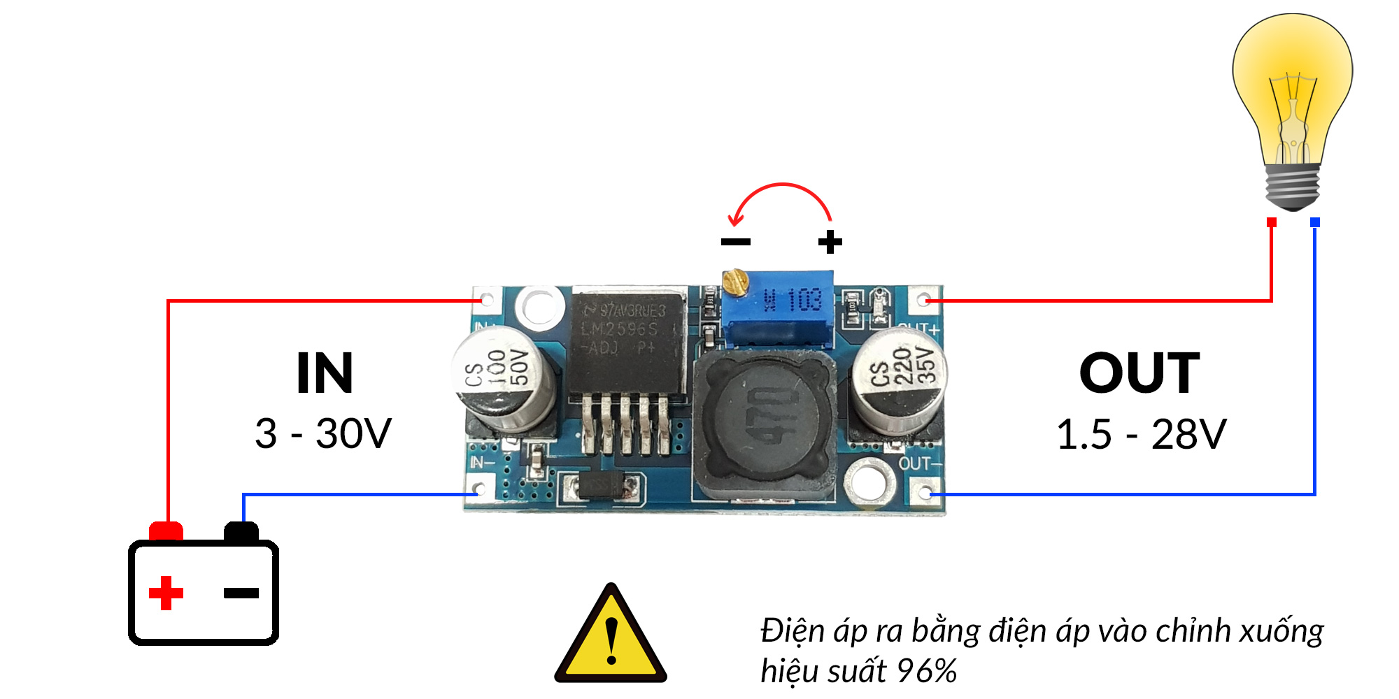 Mạch Giảm Áp DC LM2596 3A