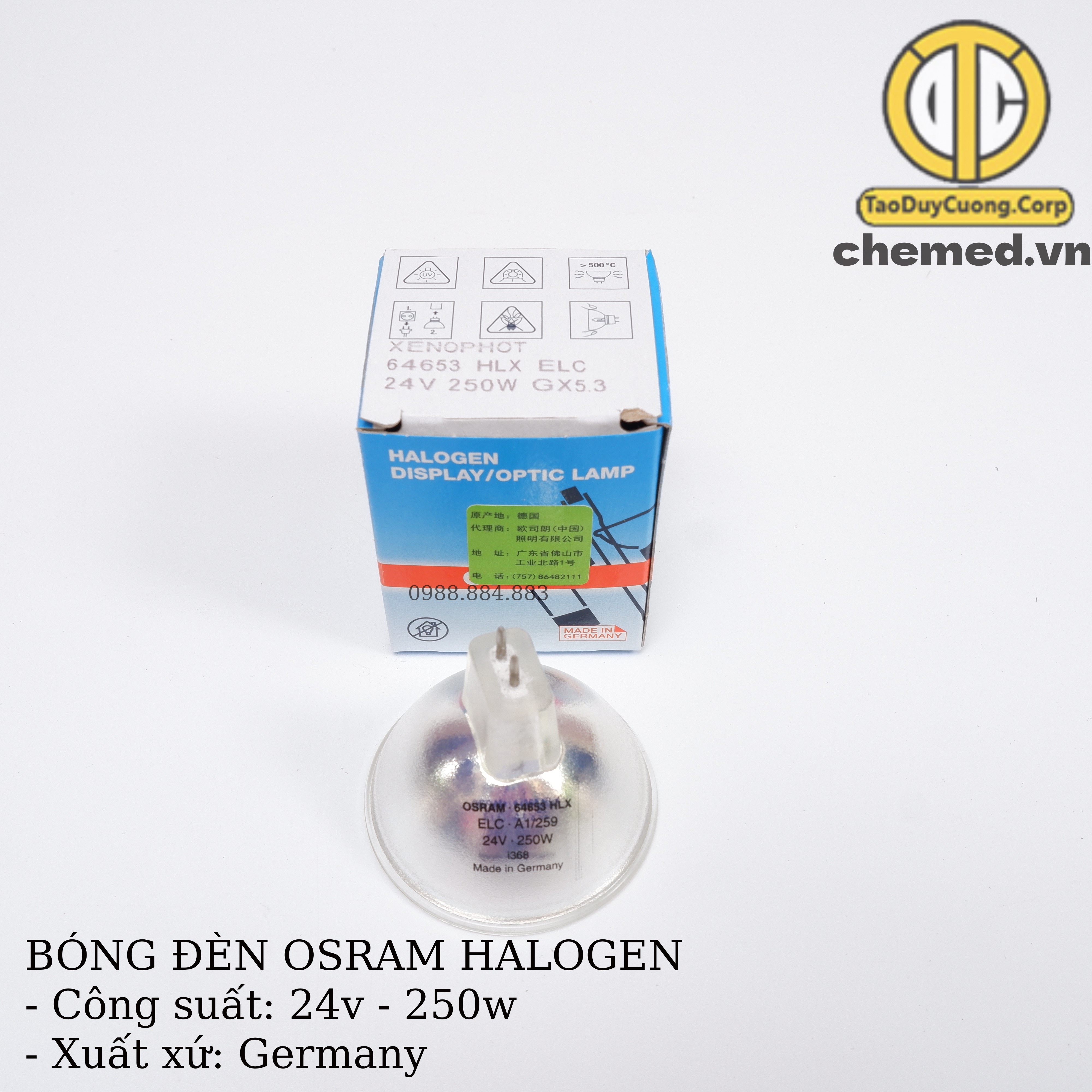 Bóng đèn kính hiển vi, nội soi tai mũi họng osram 24v-250w - germany