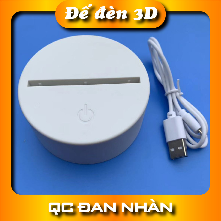 Đế đèn led 3D nguồn công tắc 220V có 3 màu