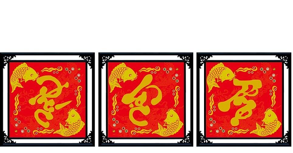 Tranh đính đá cao cấp Venus Phúc Lộc Thọ -KT: 142x50CMCm