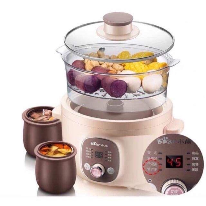 NỒI HẦM ĐA NĂNG BEAR 1.8l LÕI TỬ SA CÓ LỒNG HẤP