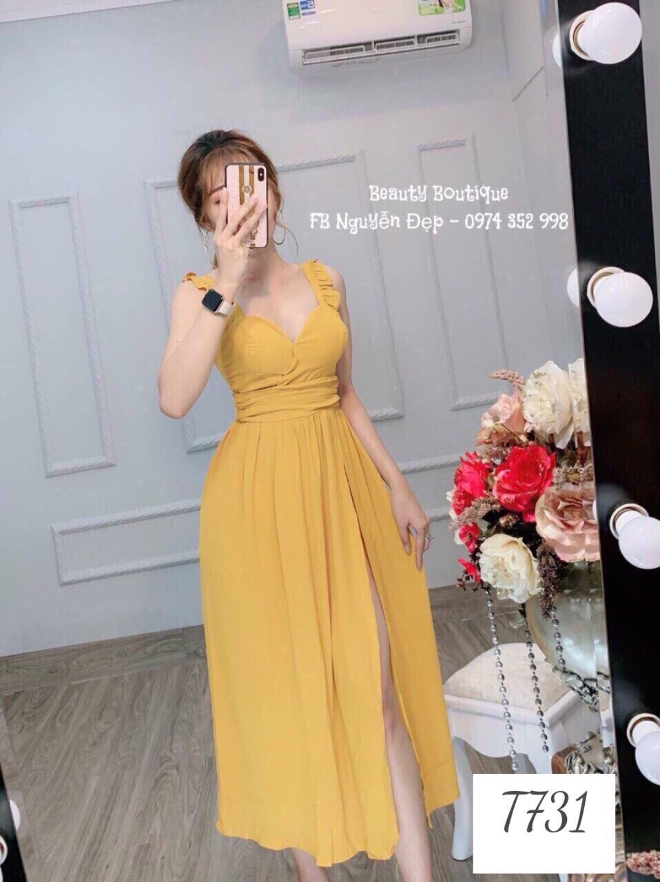 [HCM]ĐẦM MAXXI VOAN XẺ ĐÙI CỰC GỢI CẢM QC