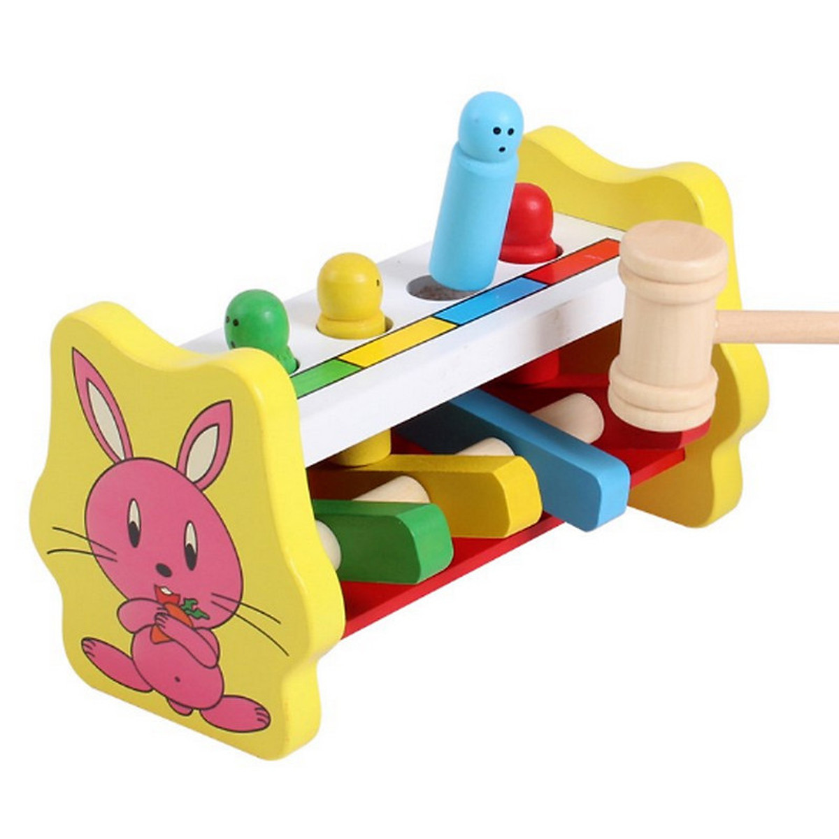 Bộ đồ chơi đập chuột hình thỏ bằng gỗ