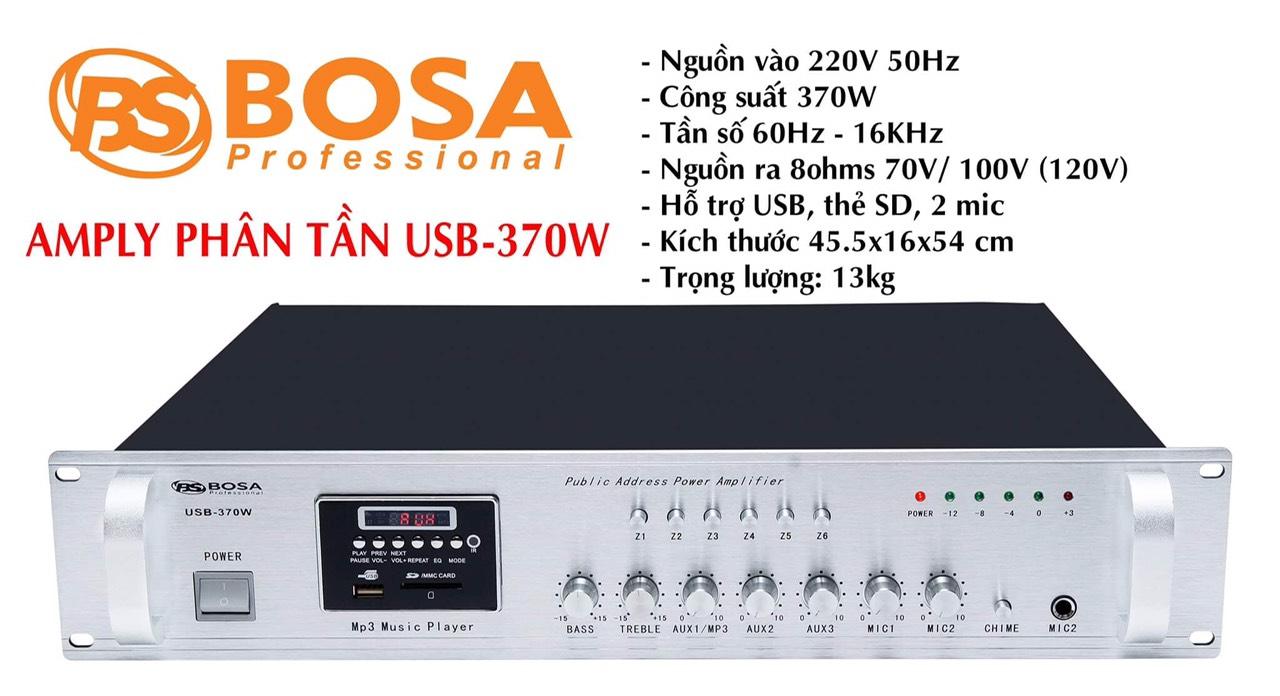 [HCM][Trả góp 0%]Amply phân tần Bosa USB-370W