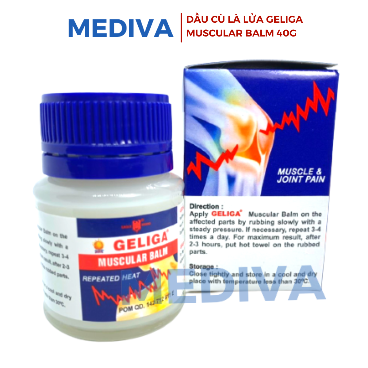Cù là lửa Geliga Muscular Balm 40g - Combo 2 lọ
