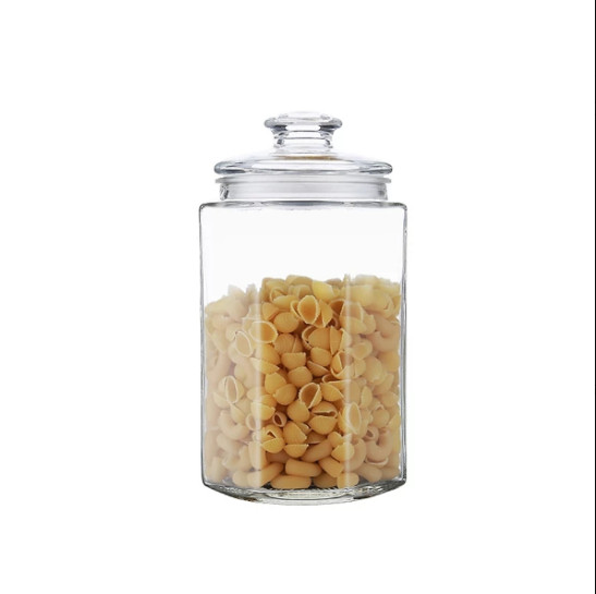 [HÀNG CHẤT LƯỢNG] Hũ Thủy Tinh Lục Giác nắp Thủy tinh ( 1.5lit - 2.0lít -3.0 Lít)