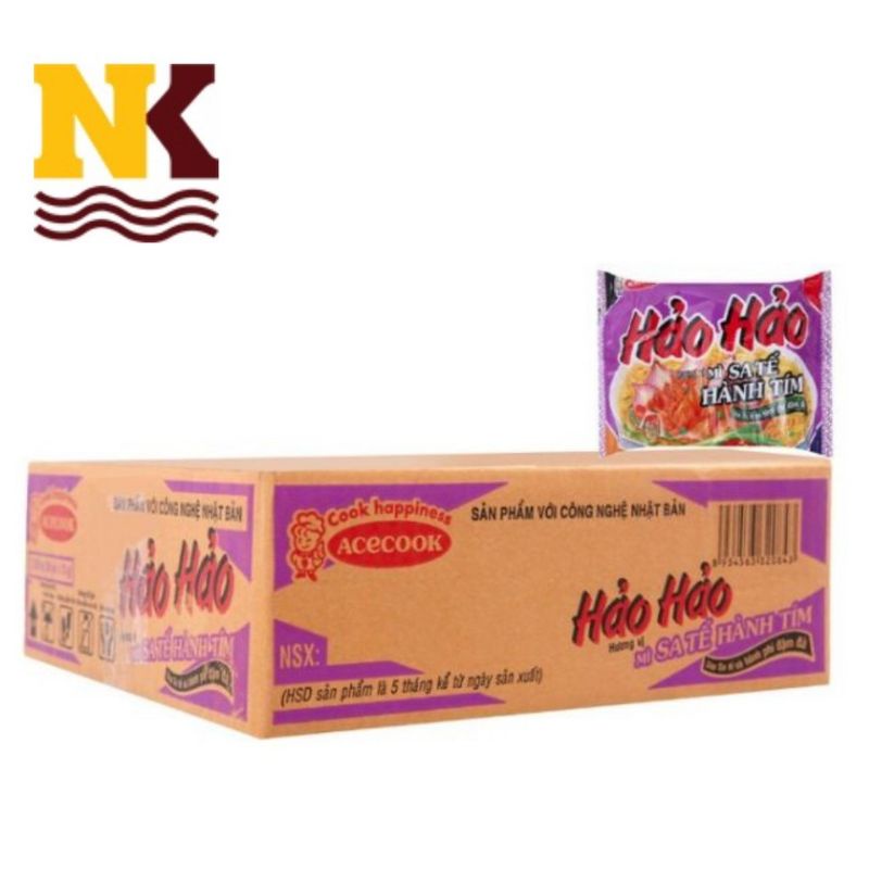Thùng 30 gói Mì hảo hảo sa tế hành tím 75g