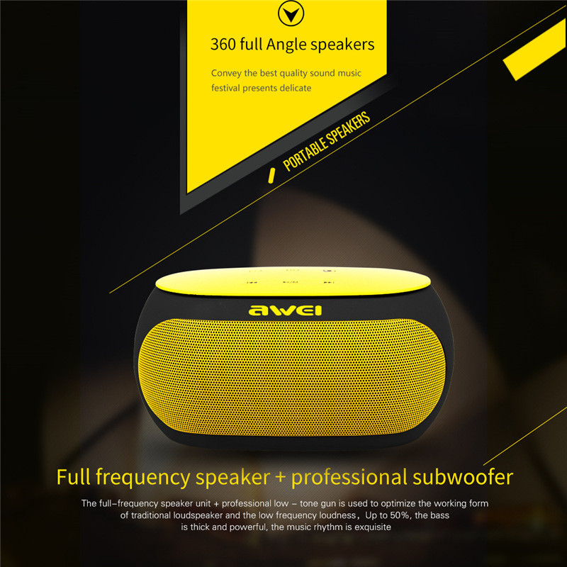 Awei Y200 Loa Bluetooth không dây cảm ứng Di động ngoài trời Loa không dây mạnh mẽ hỗ trợ thẻ TF Bass Âm thanh nổi Âm thanh không dây Bluetooth Loa nghe nhạc Điện thoại cho bữa tiệc TV tại nhà